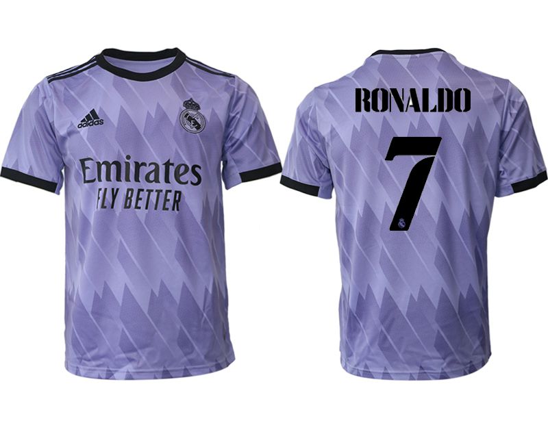 Men 2022-2023 Club Real Madrid away aaa version purple #7 Soccer Jerseys2